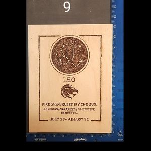 Real wood burned plaque